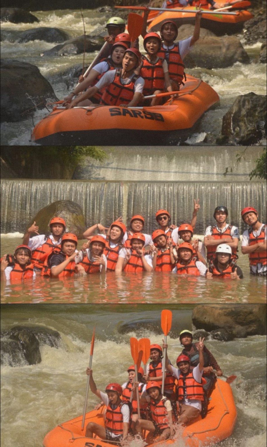 Tim perusahaan mengikuti rafting bersama Key Adventure